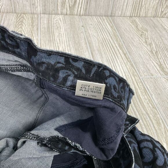 J Brand Jeans Skinny Made in the US Flocked Fleur De Lis Velvet 3D Brocade Size - Picture 7 of 11